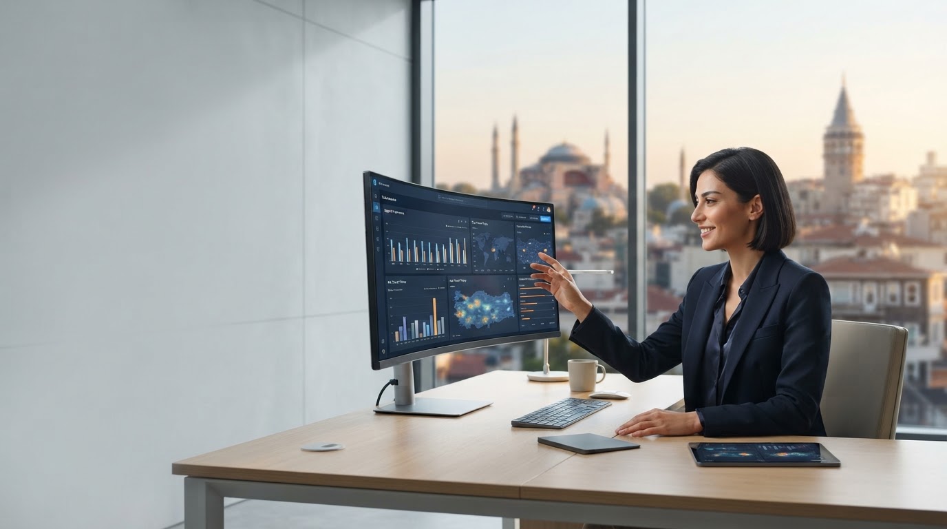 Uncover AI platformunun veri analizi gösterge panelini temsil eden görsel